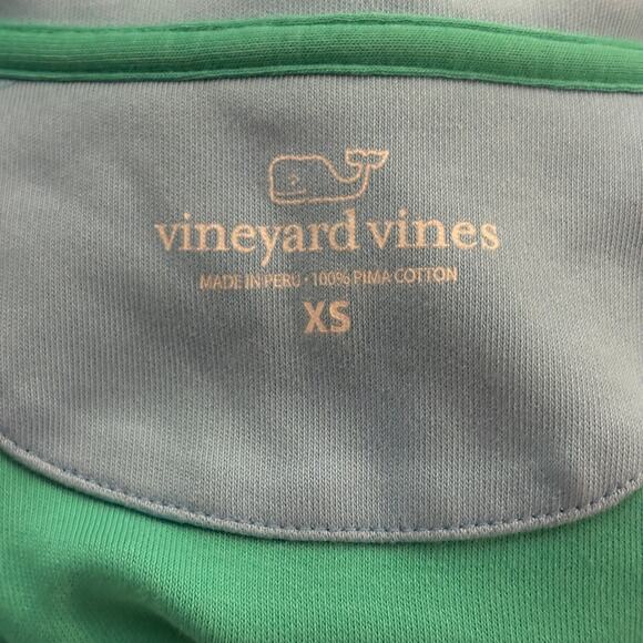 Vineyard Vines 1/4 Zip Top Teal Blue Pull Over Preppy Woman's XS Coastal Casual - Picture 8 of 12